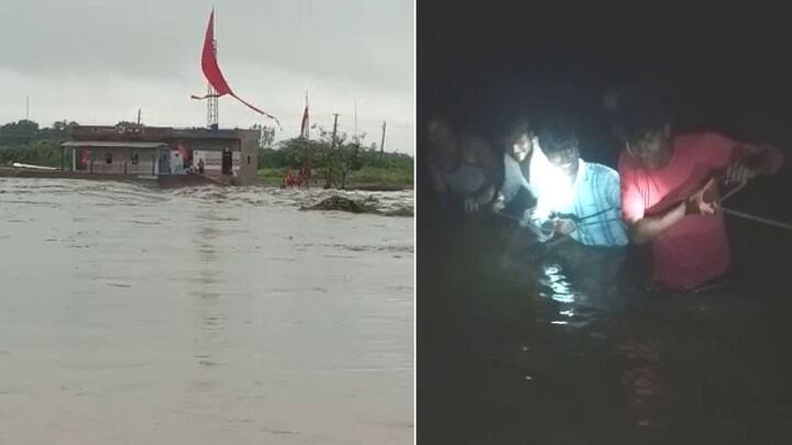 Morbi: 6 persons rescue from Meldi Mataji temple  of Tankara મોરબીઃ મેલડી માતાના મંદિરે ફસાયેલા છ લોકોને મામલતદાર-ફાયર બ્રિગેડ બહાર નહોતાં કાઢી શક્યાં, મોડી રા6 કોણે બહાર કાઢી બચાવ્યાં ?