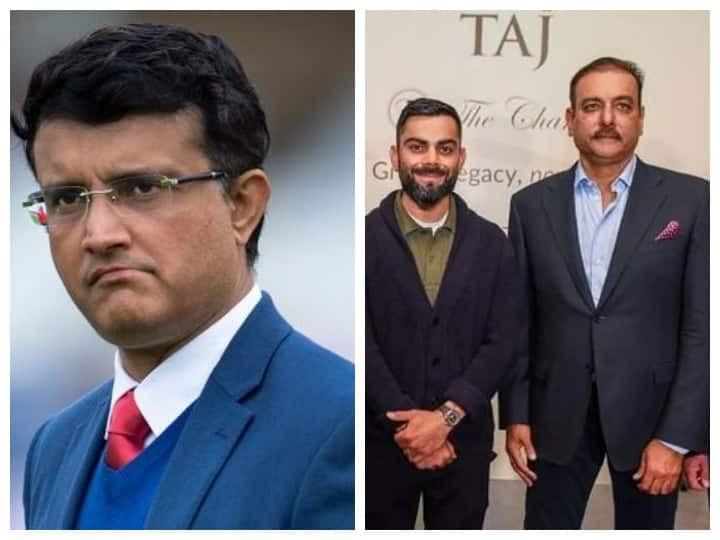 No action against head coach ravi shastri for attending book launch event in london, says sourav ganguly 'बुक लॉन्च इवेंट' में शामिल होने को लेकर सौरव गांगुली ने किया हेड कोच रवि शास्त्री का बचाव, कही ये बड़ी बात