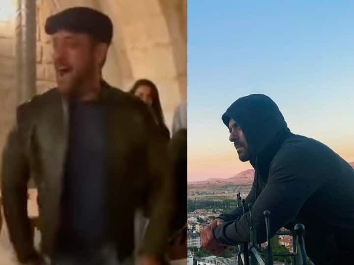 Salman Khan had a fierce party in Turkey was seen showing the towel step to fans watch the video Salman Khan Video: सलमान खान ने तुर्की में जमकर की पार्टी, फैंस को ''टॉवल स्टेप' दिखाते आए नजर, देखें वीडियो
