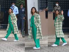 Deepika Padukone Airport Look: मुंबई के कलीना एयरपोर्ट पर स्पॉट हुईं दीपिका पादुकोण, ग्रीन ऑउटफिट में दिखा शानदार अंदाज, देखें तस्वीरें