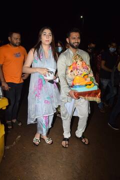 शादी के बाद पहली बार Rahul Vaidya और Disha Parmar के घर विराजे थे गणपति, अब धूमधाम से की विदाई, फैंस के साथ खूब झूमे