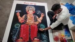 Ganeshostav 2021 : रांगोळीतून लालबागच्या राजाचं दर्शन, गौरव माळी यांनी साकारलेली रांगोळी