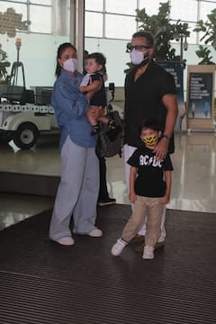 Kareena-Saif With Sons- Taimur & Baby Jeh Clicked At Mumbai Airport As The Pataudi Family Heads For Vacation