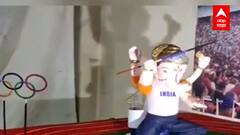 Ganeshostav 2021 : कोल्हापुरात टोकियो ऑलिम्पिकचा देखावा, नीरज चोप्राला सलाम करणारी कलाकृती