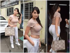 In Pics: Nora Fatehi Turn Heads In Casual Yet Chic Style Outfit Teamed Up With A Louis Vuitton Bag