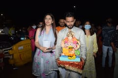 Ganpati Visarjan 2021: Rahul Vaidya, Wife Disha Parmar Bid Farewell To Bappa- See Pics