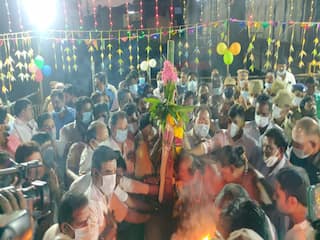 கார்த்திகை தீபம்: திருவண்ணாமலை கோயிலில் பக்தர்கள் இன்றி நடந்த பந்தக்கால் நடும் நிகழ்ச்சி