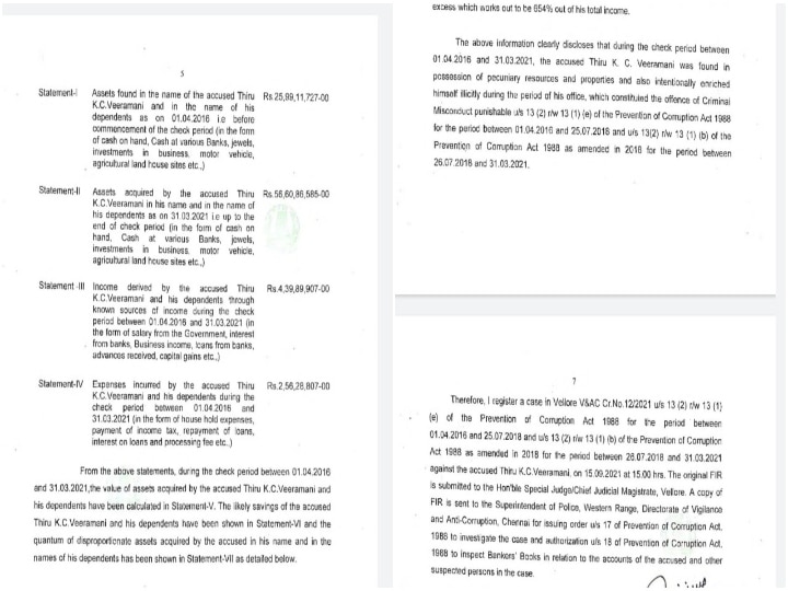 ’முன்னாள் அமைச்சர் கே.சி.வீரமணி மீதான எப்.ஐ.ஆரில் கூறப்பட்டிருப்பது என்ன?’ - முழு விவரம்..!