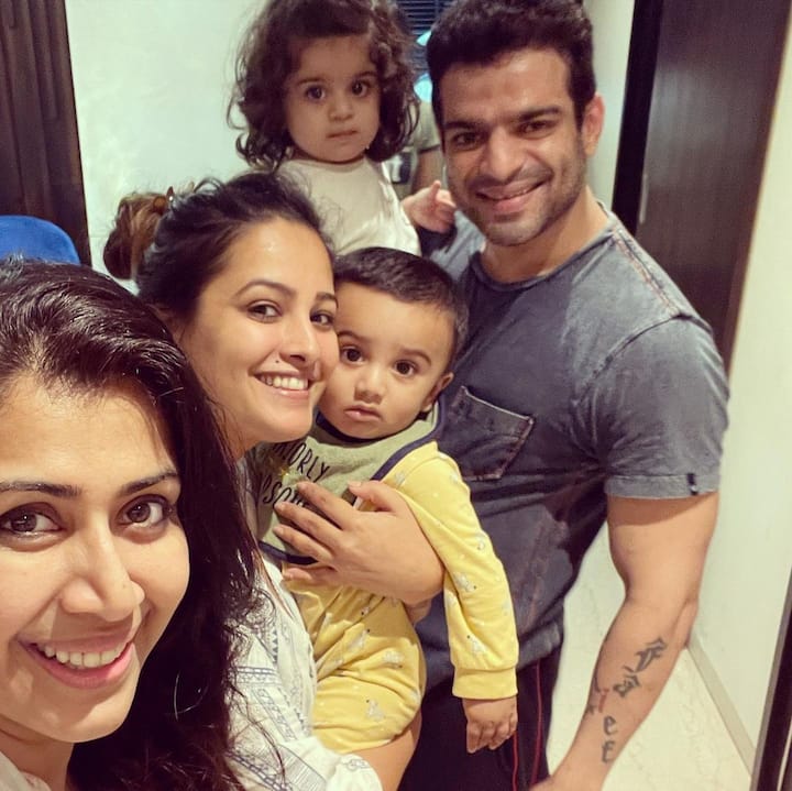 Anita Hassanandani and her husband Rohit Reddy welcomed their first child in February 2021. Their little munchkin Aarav met Karan Patel-Ankita Bhargava's daughter Mehr for the first time.