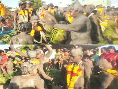 ’சேற்றை பூசியும் சாக்கு பைகளை ஆடையாக அணிந்தும் நேர்த்திக்கடன்’- கமுதி அருகே விநோத கிராமம்...!