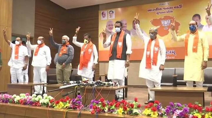Gujarat New Cabinet: 4 MLAs got ministry in Bhupendra Patel govt they arrived from Congress Gujarat New Cabinet: ભાજપના દિગ્ગજોને કાપી નંખાયા, જ્યારે કોંગ્રેસમાંથી આવેલા 4 પક્ષપલટુને મંત્રીપદ, જાણો કોને કોને લાગી લોટરી ? 