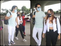 पत्नी Natasha Dalal के साथ छुट्टियां मनाने रवाना हुए  Varun Dhawan, एयरपोर्ट से सामने आईं इस कपल की क्यूट तस्वीरें