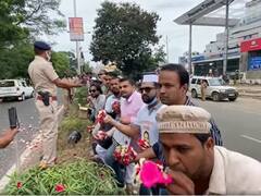 PHOTO : उद्धव ठाकरे यांचा औरंगाबाद दौरा, MIM चं पुष्पवृष्टी करुन उपरोधिक आंदोलन