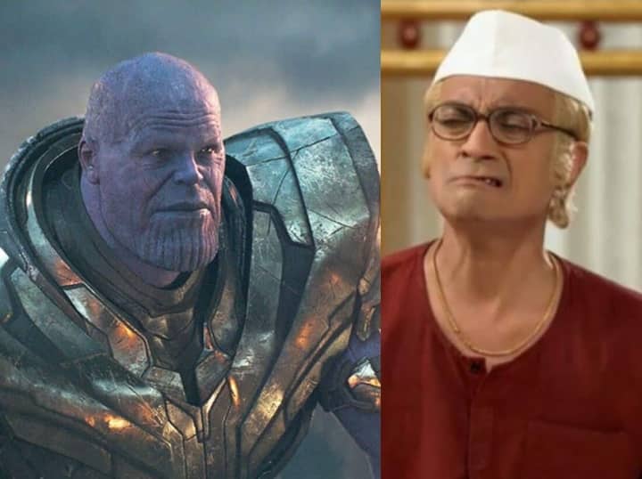 Taarak Mehta..fame Champaklal Advising 'Thanos' a funny memes viral Avengers: Endgame के 'Thanos' को सबक सिखाते दिखे तारक मेहता के 'चंपकलाल चाचा', मीम वायरल, हंसते-हंसते हो जाएगा पेट में दर्द