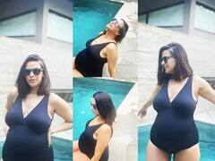 ਬਲੈਕ ਬਿਕਨੀ 'ਚ ਸਵਿਮਿੰਗ ਪੂਲ ਕਿਨਾਰੇ Neha Dhupia ਨੇ ਫਲੌਂਟ ਕੀਤਾ ਬੇਬੀ ਬੰਪ, ਵੇਖੋ ਇਹ ਤਸਵੀਰਾਂ