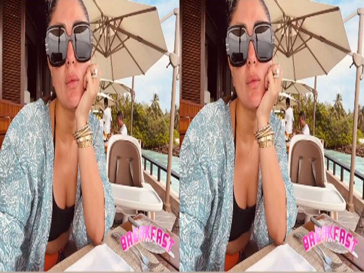 Kareena kapoor enjoys holiday at beach with saif ali khan, taimur and jeh, watch her latest insta story समंदर किनारे नाश्ते के लिए पहुंचीं Kareena Kapoor की खूबसूरत तस्वीर से गायब हुए नन्हें Jeh, बोलीं मम्मी – ‘मेरा बच्चा कहां है?’