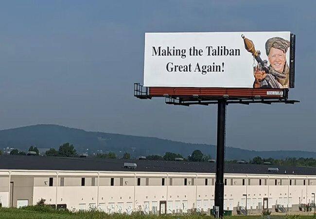 Former Pennsylvania senator behind Biden 'Making the Taliban Great Again' billboards ਅਮਰੀਕਾ 'ਚ ਸ਼ੁਰੂ ਹੋਈ ਪੋਸਟਰ ਵਾਰ, ਅੱਤਵਾਦੀ ਕੱਪੜਿਆਂ 'ਚ ਦਿਖਾਏ ਬਾਇਡਨ, ਨਾਲ ਲਿਖਿਆ ਇਹ ਸਲੋਗਨ
