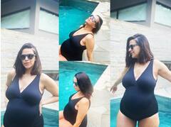 ब्लैक बिकनी में स्विमिंग पूल के किनारे Neha Dhupia ने फ्लॉन्ट किया अपना बेबी बंप, लिखा 'दो की पूल पार्टी'
