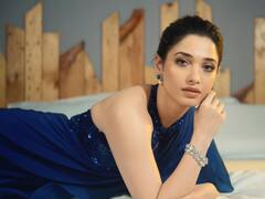 Actress Tamannaah pics: நீல நிற உடையில் ரசிகர்களை கவர்ந்திழுக்கும் தமன்னா...!