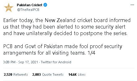 PAK vs NZ: पाकिस्तान क्रिकेट बोर्ड का ट्वीट हुआ वायरल, अंग्रेजी के शब्द को लेकर हुआ ट्रोल