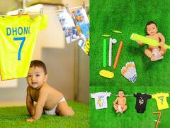 In Pics : धोनीचा नाद खुळा फॅन... बाळाच्या सातव्या महिन्याचं भन्नाट सेलिब्रेशन, फोटो व्हायरल