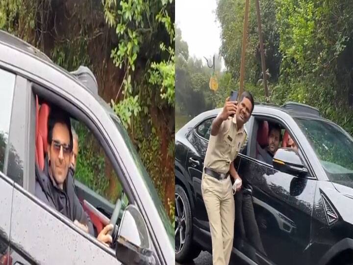 Kartik aaryan lost his way to panchgini for shooting of freddy Policemen took selfie with actor before helping पंचगिनी जाते हुए रास्ता भूले Kartik Aaryan, पुलिसवालों ने ली सेल्फी, वायरल हो रहा है फनी वीडियो