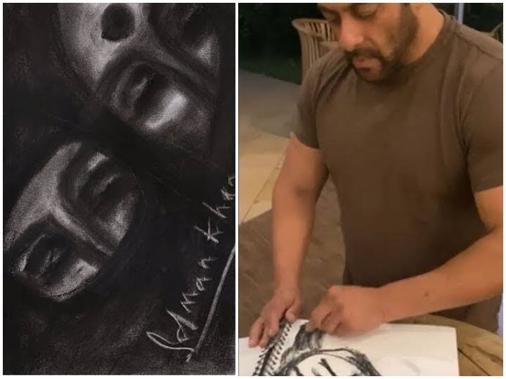 Video of Salman Khan painting went viral fans said he has made Kim Kardashian Video: पेंटिंग करते हुए Salman Khan की वीडियो हुई वायरल, फैन्स बोले- भाईजान ने तो किम कार्दशियन बना दी