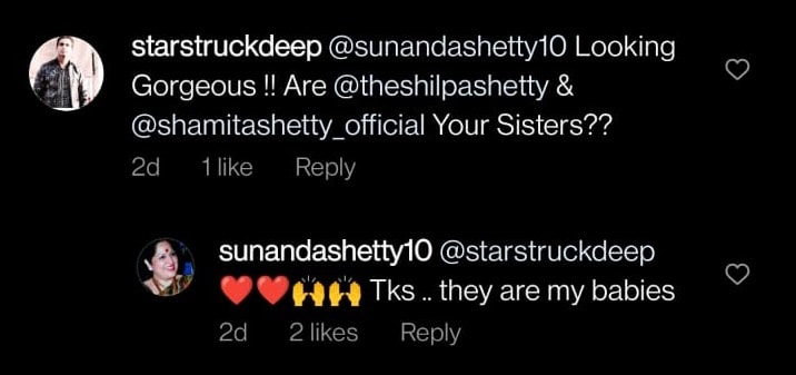 यूजर ने पूछा, 'क्या Shilpa Shetty और Shamita Shetty आपकी बहनें हैं?' Sunanda Shetty ने ऐसा जवाब देकर की बोलती बंद