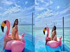 વાદળી આકાશમાં ચાંદની જેમ ચમક્યુ Ananya Pandeyનુ હૂસ્ન, ઓરેન્જ બિકીની પહેરીને ધડકાવી દીધુ ફેન્સનુ દિલ, જુઓ......