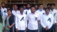 જામનગર:જામજોધપુર તાલુકાના તલાટીઓનું કાળી પટ્ટી બાંધી પ્રદર્શન, પડતર પ્રશ્ન અંગે તાલુકા પંચાયત ખાતે વિરોધ