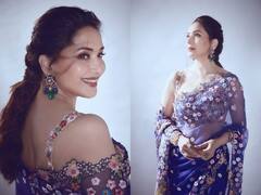 In Pics: 'धकधक गर्ल' माधुरी दीक्षित के साड़ी लुक ने इंटरनेट पर मचाया तहलका, एक्ट्रेस ने पति से कह दी दिल की बात, देखें तस्वीरें