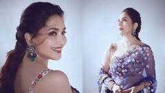 নীল শাড়িতে মাধুরী, সোশাল মিডিয়ায় ভাইরাল নয়া লুকের ছবি