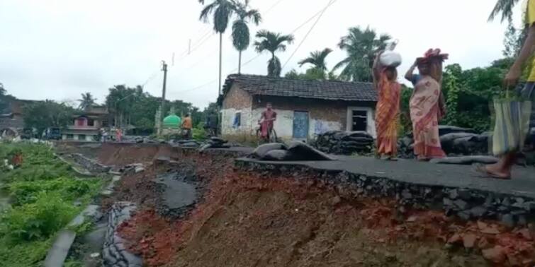 Howrah Road Erosin near UIuberia due to heavy rain locals slam local bodies Howrah: খালপাড়ের প্রায় ৩০০ ফুট রাস্তায় আচমকা ধস, সমস্যায় উলুবেড়িয়ার বেশ কয়েকটি গ্রামের বাসিন্দারা