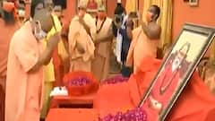 UP CM Yogi Adityanath pays tribute to Mahant Narendra Giri in Prayagraj