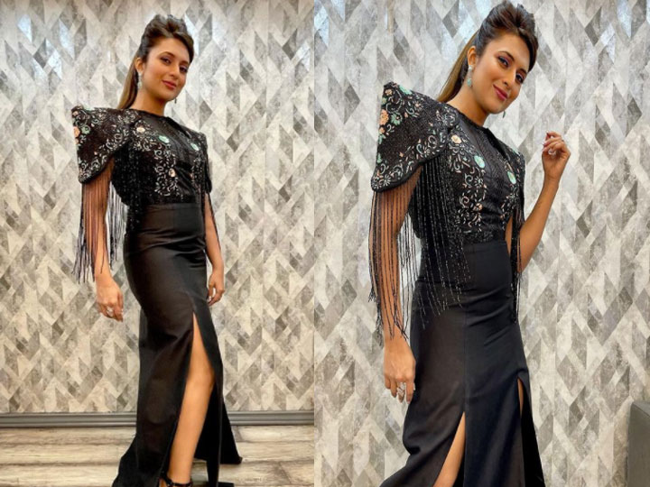 Divyanka Tripathi in a black gown – South India Fashion