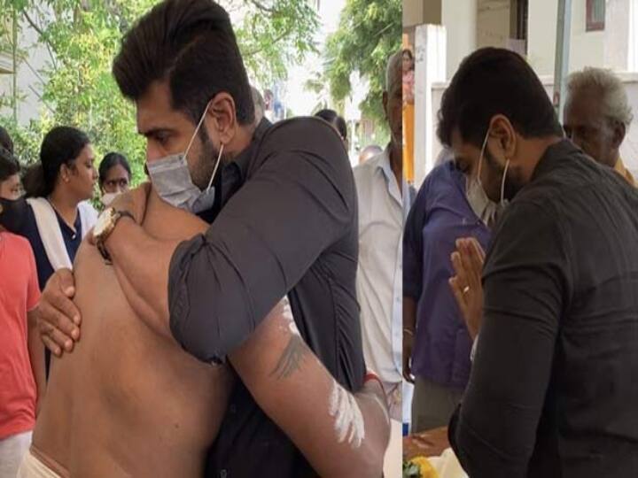 arun vijay gave condolences to dop rajasekar family Arun Vijay | ஒளிப்பதிவாளர் தந்தை மரணம்! உடன் நின்ற அருண் விஜய் ! : வைரலாகும் படங்கள்..
