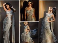 Mouni Roy Dazzles In A Sequin Saree Channels Her Inner Desi Girl Vibe For New Pics