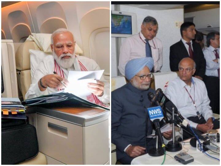 Congress Takes Jibe At PM Modi 'Workaholic' Photo, Shares Manmohan Singh's Presser Image From Air One Congress Takes Jibe At PM Modi's 'Workaholic' Photo, Shares Manmohan Singh's Presser Image From Air One