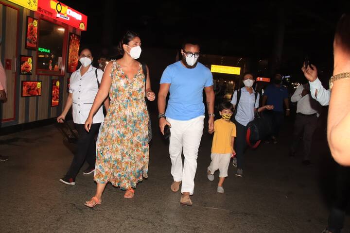 Kareena Kapoor, who turned 41 on September 21, donned a floral print dress. Bebo's airport look was sweet yet elegant.
