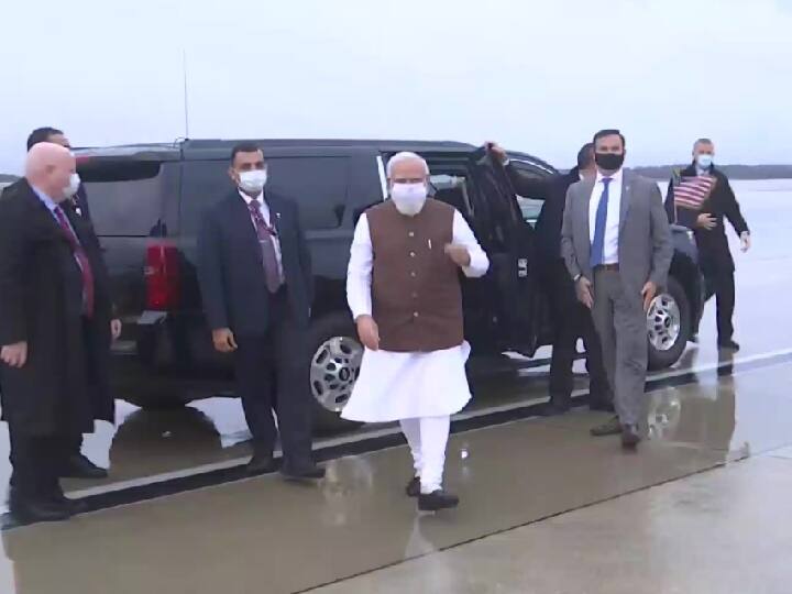 pm modi us visit prime minister narendra modi arrived in washington people welcomed at airport PM Modi US Visit : पंतप्रधान मोदी अमेरिका दौऱ्यावर, वॉशिंग्टन विमानतळावर मोदींचं जंगी स्वागत
