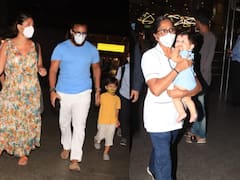 PICS: Kareena Kapoor Returns To Mumbai With Saif Ali Khan, Sons Taimur & Jeh After Celebrating Birthday In Maldives