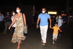 PICS: Kareena Kapoor Returns To Mumbai With Saif Ali Khan, Sons Taimur & Jeh After Celebrating Birthday In Maldives