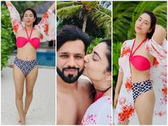 Honeymoon Photos: हनीमून पर एक दूसरे के बाहों में खोए KISS करते दिखे Disha Parmar-Rahul Vaidya, पत्नी की खूब तस्वीरें कर रहे हैं क्लिक