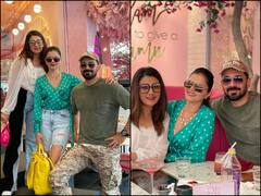 PICS: 'Bigg Boss 14' Winner Rubina Dilaik Enjoys Brunch Date With Abhinav Shukla & Aastha Gill