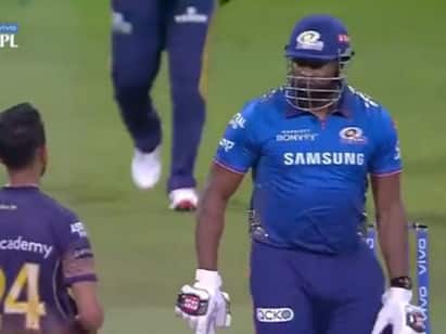 IPL 2021 KKR vs MI Kieron Pollard Fight With Prasidh Krishna Video Goes Viral IPL 2021: Kieron Pollard Involved In A Heated Clash With Prasidh Krishna, Video Goes Viral