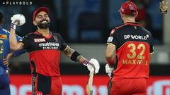 MI vs RCB, 1 Innings Highlight: দুবাইয়ে বিরাট-ম্যাক্সওয়েল ঝড়, রোহিতদের লক্ষ্য ১৬৬