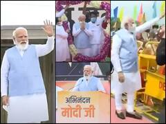 PM Modi Receives Warm Welcome At Delhi Airport On Return From Four-Day US Visit