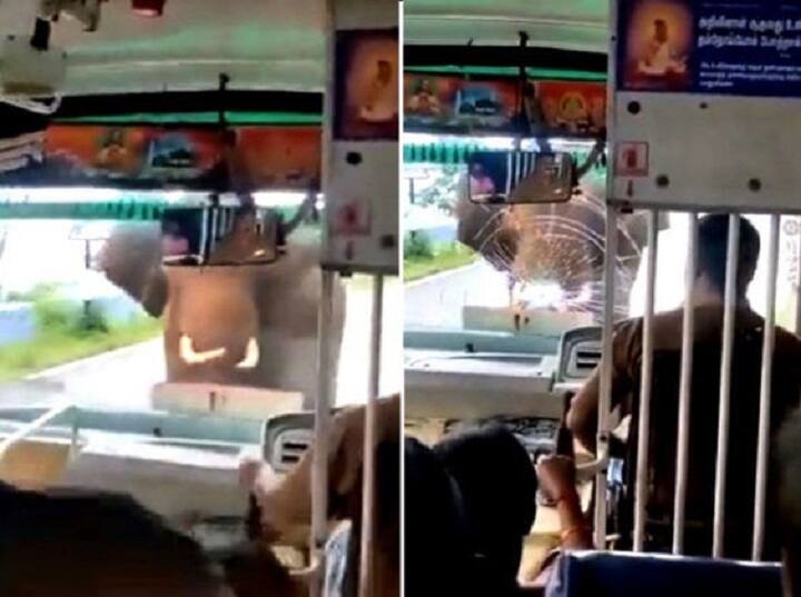 Elephant attack on bus but driver save the passenger from his cleverness Viral Video: हाथी ने बस पर किया अटैक, ड्राइवर ने अपनी सूझबूझ से यात्रियों को ऐसे बचाया