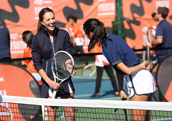 US Open Champ Emma Raducanu Plays Tennis With Kate Middleton Of England's Royal Family - Watch Video