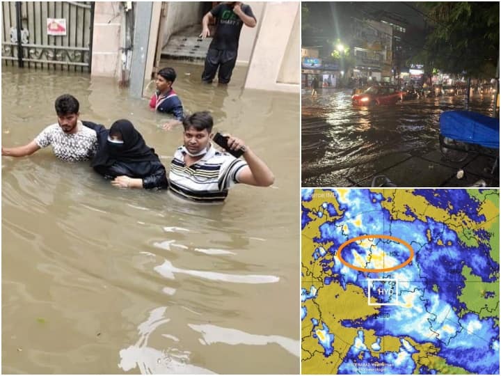 Hyderabad heavy rains lashed city Gulab cyclone effect on Telangana Hyderabad Rains: హైదరాబాద్ లో కుండపోత వర్షాలు...కాలనీలు, రహదారులు జలమయం... నేడు, రేపు హై అలర్ట్